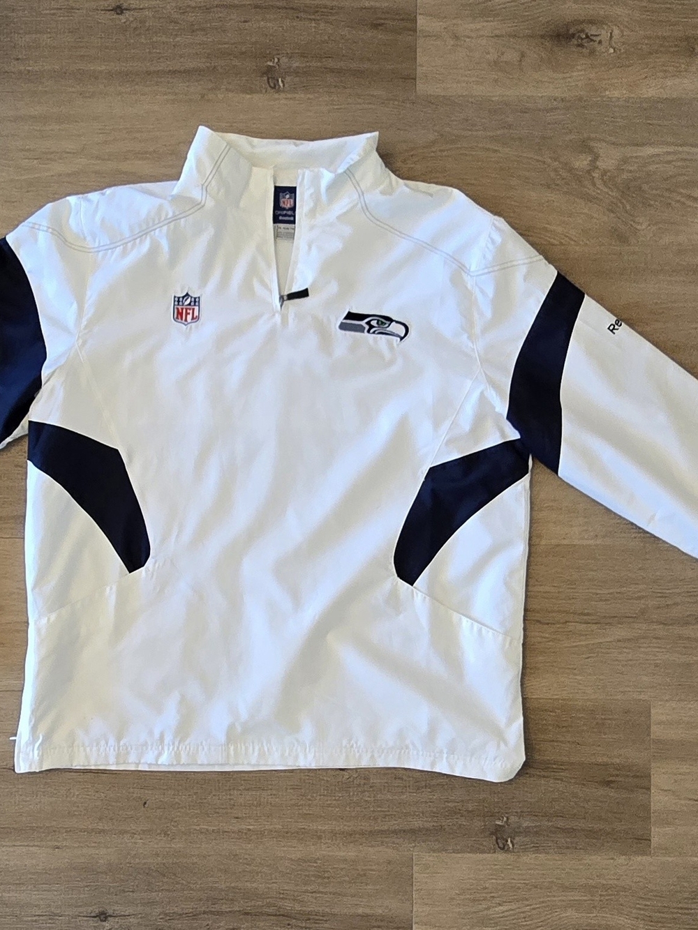 Reebok Seattle Seahawks White Lightweight Pullover Jacket